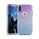 Wholesale iPhone X (Ten) Two Tone Color Hybrid Case (Purple Blue)